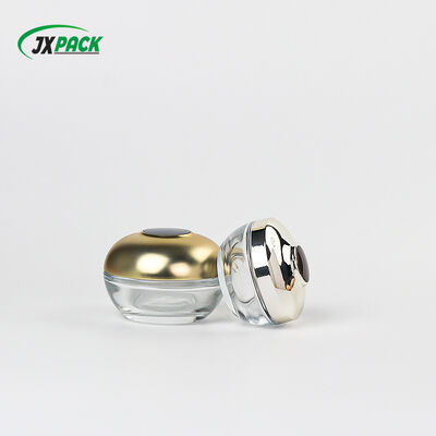 Thùng kem thủy tinh sang trọng với nắp vàng điện áp ️ Chất chống rò rỉ & Thùng kính mỹ phẩm tùy chỉnh